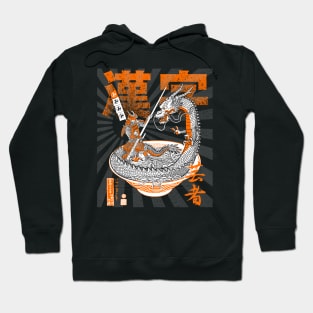 Samurai vs Dragon over ramen Hoodie